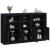 Servantă cu lumini LED, negru, 162x37x100 cm GartenMobel Dekor