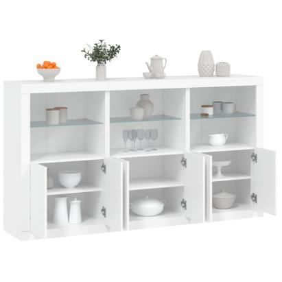 Servantă cu lumini LED, alb, 181,5x37x100 cm GartenMobel Dekor