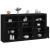 Servantă cu lumini LED, negru, 181,5x37x100 cm GartenMobel Dekor