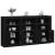 Servantă cu lumini LED, negru, 181,5x37x100 cm GartenMobel Dekor
