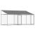 Cușcă câini cu acoperiș și uși, gri, 4x2x2 m, oțel galvanizat GartenMobel Dekor