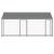 Cușcă câini cu acoperiș și uși, gri, 4x2x2 m, oțel galvanizat GartenMobel Dekor