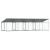 Cușcă câini cu acoperiș și uși, gri, 8x2x2 m, oțel galvanizat GartenMobel Dekor