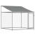 Cușcă câini cu acoperiș și uși, gri, 8x2x2 m, oțel galvanizat GartenMobel Dekor