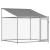 Cușcă câini cu acoperiș și uși, gri, 10x2x2 m, oțel galvanizat GartenMobel Dekor