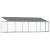 Cușcă câini cu acoperiș și uși, gri, 6x2x2 m, oțel galvanizat GartenMobel Dekor