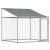 Cușcă câini cu acoperiș și uși, gri, 6x2x2 m, oțel galvanizat GartenMobel Dekor