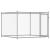 Cușcă pentru câini cu ușă, gri, 10x2x1,5 m, oțel galvanizat GartenMobel Dekor