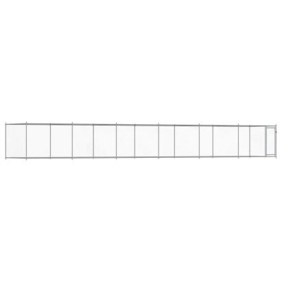 Cușcă pentru câini cu ușă, gri, 12x2x1,5 m, oțel galvanizat GartenMobel Dekor