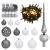 Brad Crăciun artificial articulat cu 300 LED-uri/globuri 180 cm GartenMobel Dekor