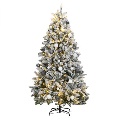 Brad Crăciun artificial articulat cu 300 LED-uri/globuri 180 cm GartenMobel Dekor