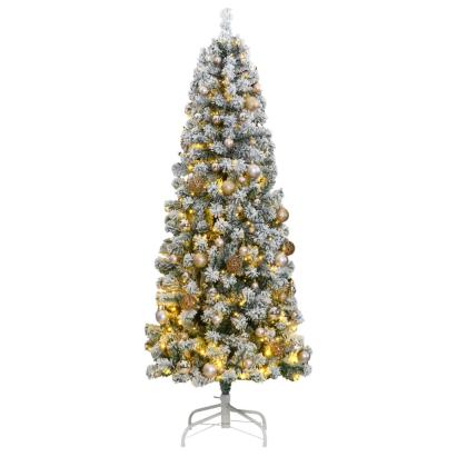 Brad Crăciun artificial articulat cu 300 LED-uri/globuri 240 cm GartenMobel Dekor