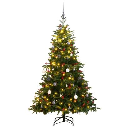 Brad Crăciun artificial articulat cu 300 LED-uri/globuri 240 cm GartenMobel Dekor