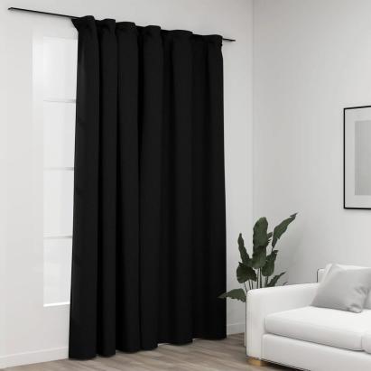 Draperie opacă, aspect de in, antracit, 290 x 245 cm, cârlige GartenMobel Dekor