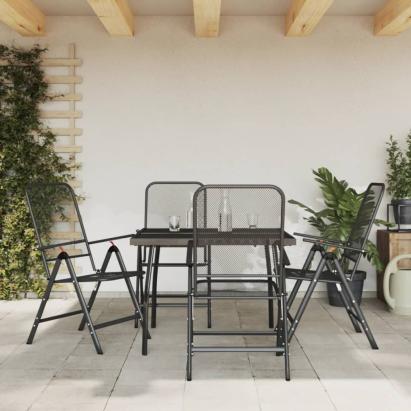 Set de masă pentru grădină, 5 piese, plasă metalică antracit GartenMobel Dekor