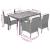 Set mobilier de grădină cu perne, 5 piese, negru, poliratan GartenMobel Dekor