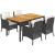 Set mobilier de grădină cu perne, 5 piese, negru, poliratan GartenMobel Dekor