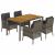 Set mobilier de grădină cu perne, 5 piese, gri, poliratan GartenMobel Dekor