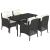 Set mobilier de grădină cu perne, 5 piese, negru, poliratan GartenMobel Dekor