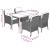 Set mobilier de grădină cu perne, 5 piese, negru, poliratan GartenMobel Dekor