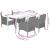Set mobilier de grădină cu perne, 5 piese, negru, poliratan GartenMobel Dekor