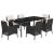 Set mobilier de grădină cu perne, 7 piese, negru, poliratan GartenMobel Dekor