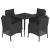Set mobilier de grădină cu perne, 5 piese, negru, poliratan GartenMobel Dekor