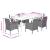 Set mobilier de grădină cu perne, 7 piese, negru, poliratan GartenMobel Dekor