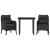Set mobilier de grădină cu perne, 3 piese, negru, poliratan GartenMobel Dekor