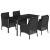 Set mobilier de grădină cu perne, 5 piese, negru, poliratan GartenMobel Dekor