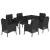 Set mobilier de grădină cu perne, 7 piese, negru, poliratan GartenMobel Dekor