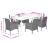 Set mobilier de grădină cu perne, 7 piese, negru, poliratan GartenMobel Dekor