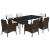 Set mobilier de grădină cu perne, 7 piese, maro, poliratan GartenMobel Dekor