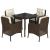 Set mobilier de grădină, 5 piese, cu perne, maro, poliratan GartenMobel Dekor