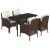 Set mobilier de grădină, 5 piese, cu perne, maro, poliratan GartenMobel Dekor