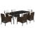 Set mobilier de grădină cu perne, 7 piese, maro, poliratan GartenMobel Dekor