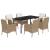Set de masă pentru grădină, 7 piese, cu perne, bej, poliratan GartenMobel Dekor