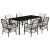 Set mobilier de grădină cu perne, 7 piese, negru, poliratan GartenMobel Dekor