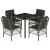 Set mobilier de grădină cu perne, 5 piese, gri, poliratan GartenMobel Dekor