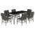 Set mobilier de grădină cu perne, 7 piese, gri, poliratan GartenMobel Dekor