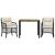 Set bistro cu perne, 3 piese, negru, poliratan GartenMobel Dekor