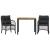 Set bistro cu perne, 3 piese, negru, poliratan GartenMobel Dekor