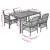 Set mobilier de grădină cu perne, 5 piese, negru, poliratan GartenMobel Dekor