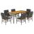 Set mobilier de grădină cu perne, 7 piese, gri, poliratan GartenMobel Dekor