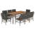 Set mobilier grădină cu perne, 9 piese, gri, poliratan GartenMobel Dekor