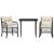 Set bistro cu perne, 3 piese, negru, poliratan GartenMobel Dekor
