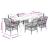 Set mobilier de grădină cu perne, 7 piese, negru, poliratan GartenMobel Dekor