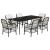 Set mobilier de grădină cu perne, 7 piese, negru, poliratan GartenMobel Dekor