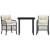 Set bistro cu perne, 3 piese, negru, poliratan GartenMobel Dekor