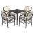Set mobilier de grădină cu perne, 5 piese, negru, poliratan GartenMobel Dekor